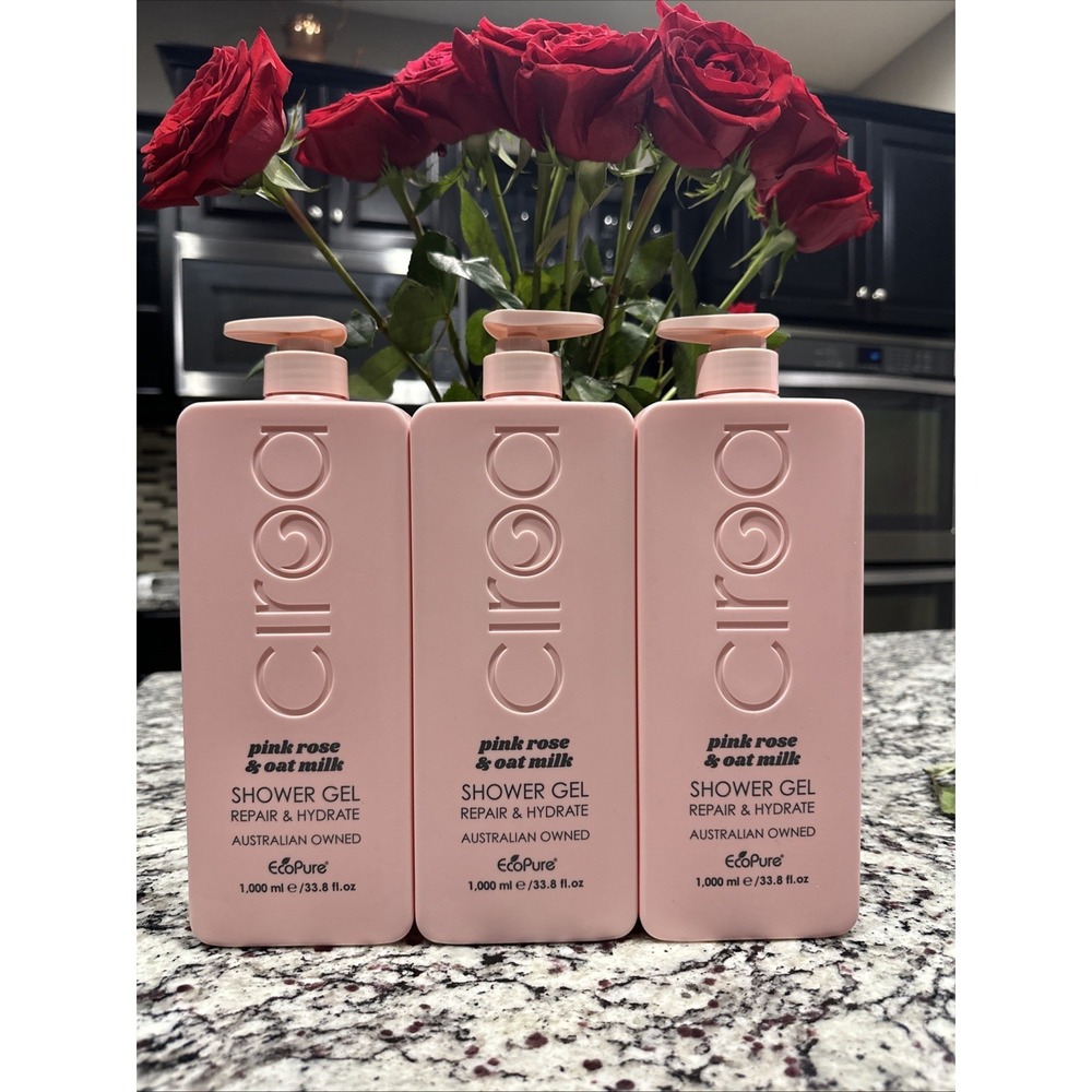 3 Ciroa Nourishing Shower Gel with Pink Rose & Oat Milk 33.8 fl oz Australian - Picture 1 of 3